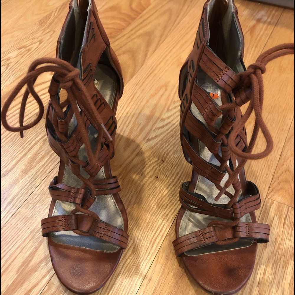 Faux Leather Gladiator Wedge Size 9